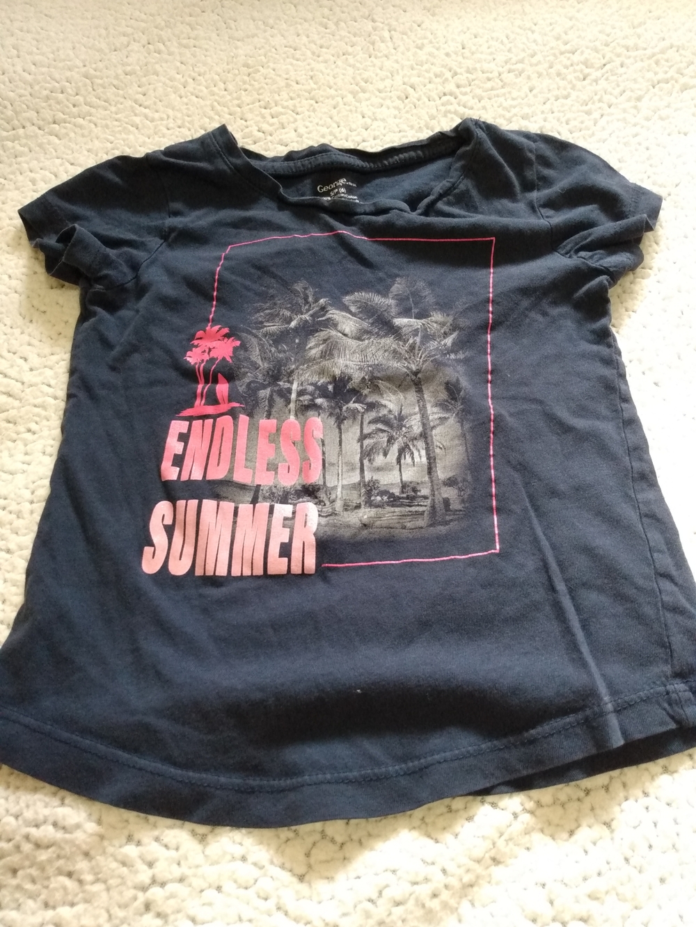 George Navy Tee with Pink Graphic "Endless Summer"